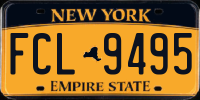 NY license plate FCL9495