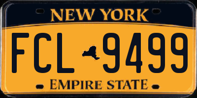 NY license plate FCL9499