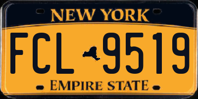 NY license plate FCL9519