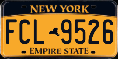 NY license plate FCL9526