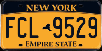 NY license plate FCL9529