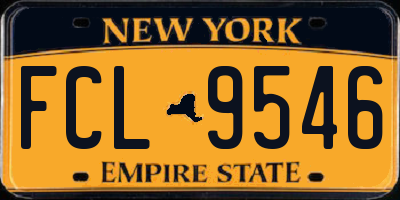 NY license plate FCL9546