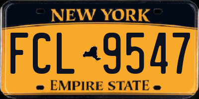 NY license plate FCL9547
