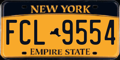 NY license plate FCL9554