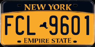 NY license plate FCL9601
