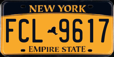 NY license plate FCL9617