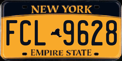 NY license plate FCL9628