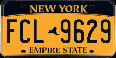 NY license plate FCL9629