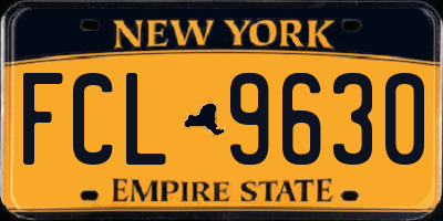 NY license plate FCL9630