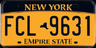 NY license plate FCL9631