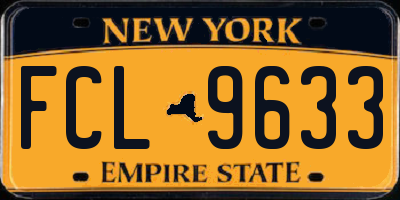 NY license plate FCL9633