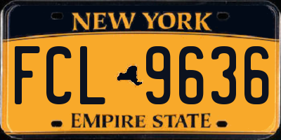 NY license plate FCL9636