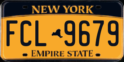 NY license plate FCL9679