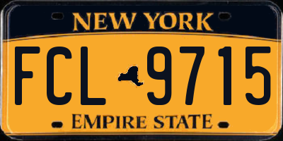 NY license plate FCL9715