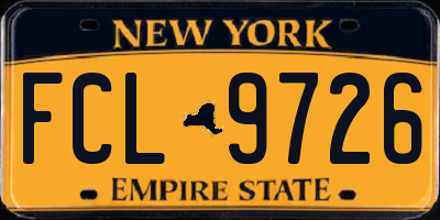NY license plate FCL9726