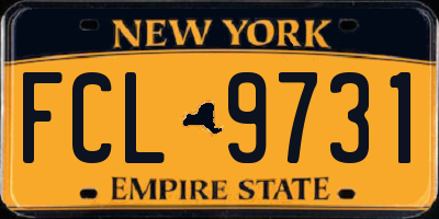 NY license plate FCL9731