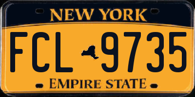 NY license plate FCL9735