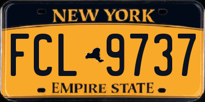 NY license plate FCL9737