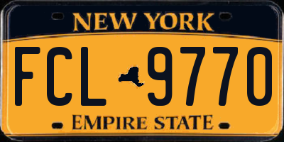 NY license plate FCL9770