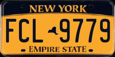 NY license plate FCL9779
