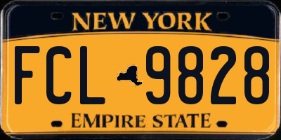 NY license plate FCL9828