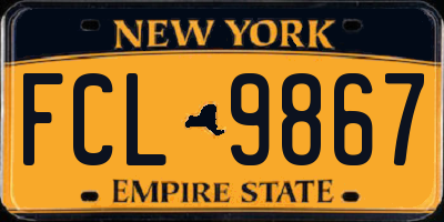 NY license plate FCL9867