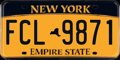 NY license plate FCL9871
