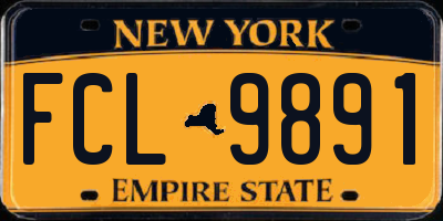 NY license plate FCL9891