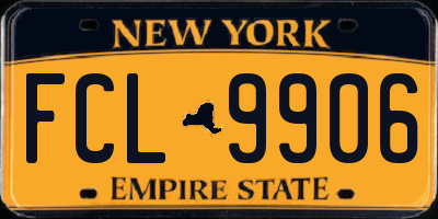 NY license plate FCL9906