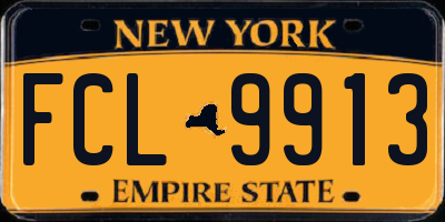 NY license plate FCL9913
