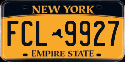 NY license plate FCL9927