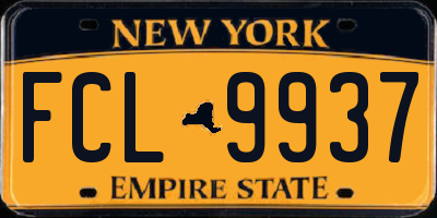NY license plate FCL9937