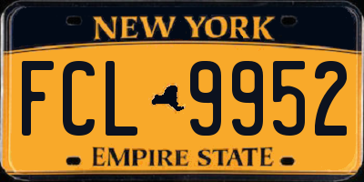 NY license plate FCL9952