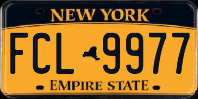 NY license plate FCL9977
