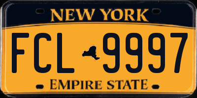 NY license plate FCL9997
