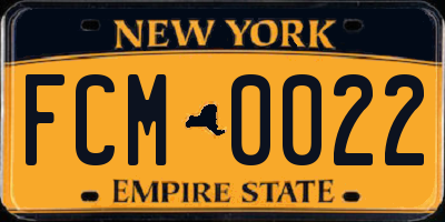 NY license plate FCM0022