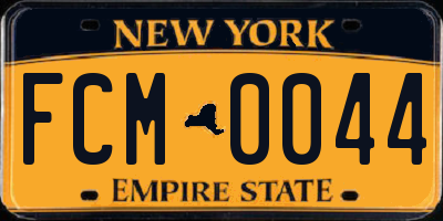 NY license plate FCM0044