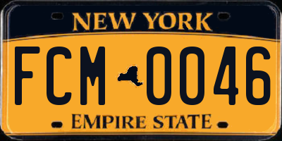 NY license plate FCM0046