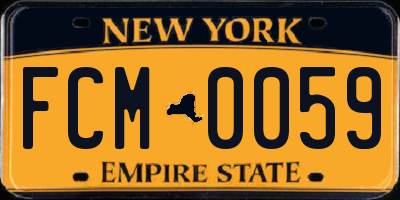 NY license plate FCM0059
