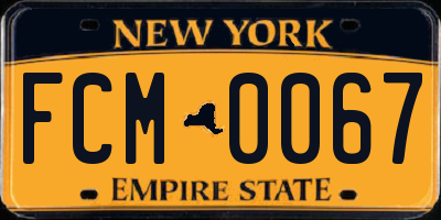 NY license plate FCM0067