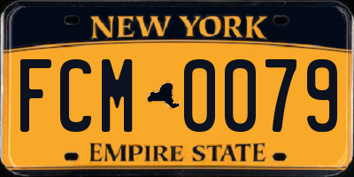 NY license plate FCM0079