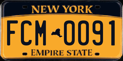 NY license plate FCM0091