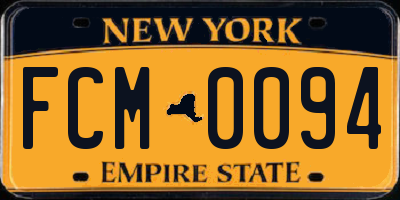 NY license plate FCM0094