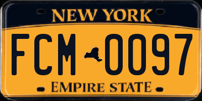 NY license plate FCM0097