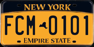 NY license plate FCM0101