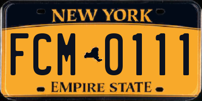 NY license plate FCM0111