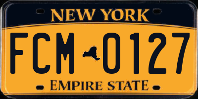 NY license plate FCM0127