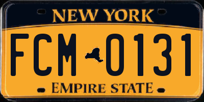 NY license plate FCM0131