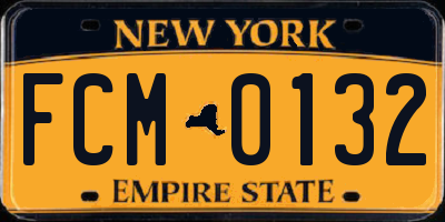 NY license plate FCM0132
