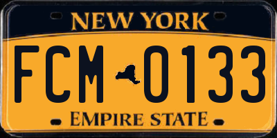 NY license plate FCM0133
